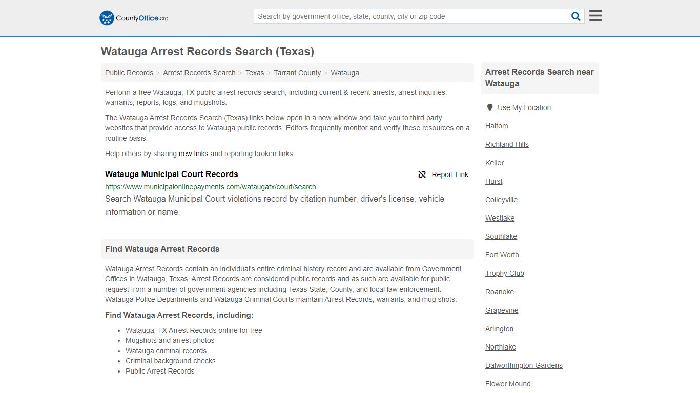 Arrest Records Search - Watauga, TX (Arrests & Mugshots)